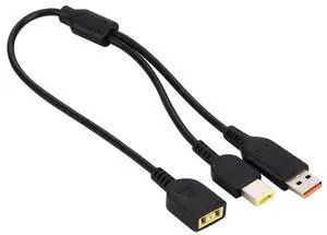 Big Square USB (First Generation) Female to YOGA 3 & Big Square (First Generation) Male Interfaces Power Adapter Cable for Thinkpad/ThinkBook/Xiaoxin, Length: about 30cm