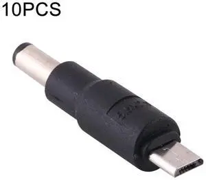 10 PCS 5.5 x 2.1mm to Micro USB DC Power Plug Connector