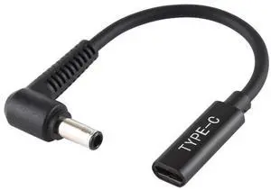 DP 5.0 x 1.0mm to Type-C Female Power Adapter Charger Cable (Black)