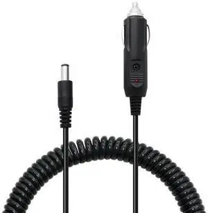 2A 5.5 x 2.1mm DC Power Supply Adapter Plug Coiled Cable Car Charger, Length: 40-140cm