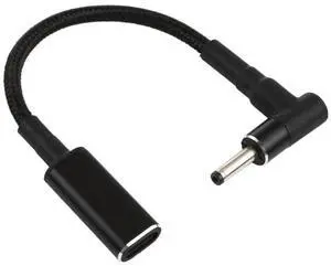 PD 100W 18.5-20V 3.0 x 1.0mm Elbow to USB-C / Type-C Adapter Nylon Braid Cable