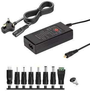 65W 6-20V Adjustable 3A DC Power Adapter Charger, Specification: UK Plug Small