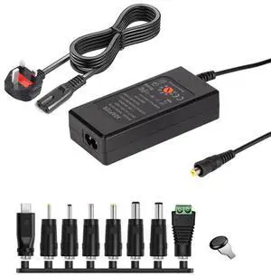 65W 6-20V Adjustable 3A DC Power Adapter Charger, Specification: UK Plug Large