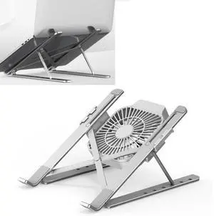 Portable Adjustable Laptop Stand Desktop Lifting Height Increase Rack Folding Heat Dissipation Holder, Style: Fan