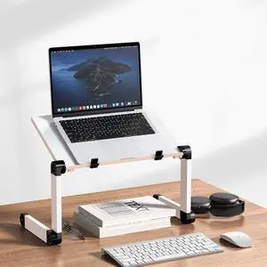 Oatsbasf Folding Computer Desk Laptop Stand Foldable Lifting Heightening Storage Portable Rack,Style: L02 White L02 White