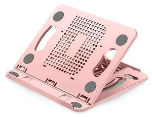 Foldable Laptop Desktop Heightening Cooling Bracket(Pink)