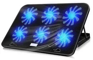 ICE COOREL Notebook Computer Base Speed Control Silent Six-fan Cooling Holder Cooling Rack, Style: Premium Edition Style: Premium Edition(Black) (Black)