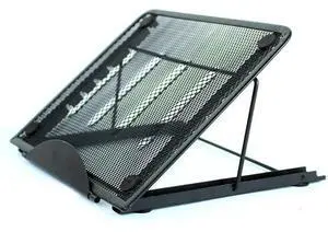 Portable Desktop Folding Cooling Metal Mesh Adjustable Ventilated Holder(Black)