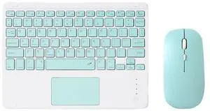 871 9.7 Inch Portable Tablet Bluetooth Keyboard With Touchpad + Mouse Set for iPad(Pink + Mouse) (Mint Green + Mouse)