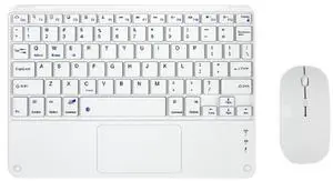 871 9.7 Inch Portable Tablet Bluetooth Keyboard With Touchpad + Mouse Set for iPad(Pink + Mouse) (White + Mouse)