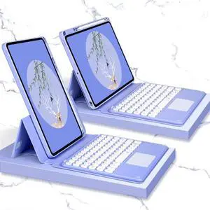 Bluetooth Keyboard Leather Case with Touchpad & Rotatable Bottom Case For iPad 10.2 2021 & 2020 & 2019 / Air 2019 / Pro 10.5 inch(Dark Night Green) For iPad 10.2 2021 & 2020 & 2019 / Air 201