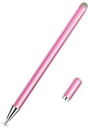 JD02 Universal Magnetic Pen Cap Pan Head + Fiber Cloth 2 in 1 Stylus Pen for Smart Tablets and Mobile Phones (Rose Gold)