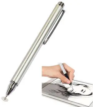 AT-11 Mobile Phone Tablet Universal Touch Screen Capacitive Pen Precision Stylus(Black) (Silvery)