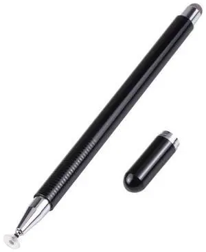 361 2 in 1 Universal Silicone Disc Nib Stylus Pen with Mobile Phone Writing Pen & Magnetic Cap (Black)