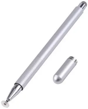 361 2 in 1 Universal Silicone Disc Nib Stylus Pen with Mobile Phone Writing Pen & Magnetic Cap (Silver)