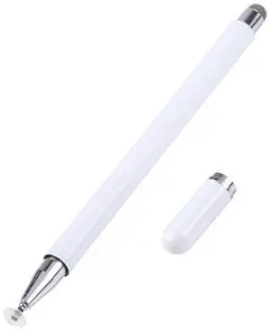 361 2 in 1 Universal Silicone Disc Nib Stylus Pen with Mobile Phone Writing Pen & Magnetic Cap (White)