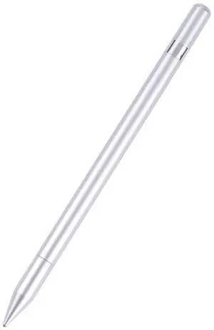 Pt360 2 in 1 Universal Silicone Disc Nib Stylus Pen with Common Writing Pen Function (Silver)