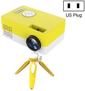 J15 1920 x 1080P HD Household Mini LED Projector with Tripod Mount Support AV / HDMI x 1 / USB x1 / TF x 1, Plug Type:US Plug US Plug (Yellow White)