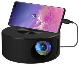 YT200 320 X 180P LED HD Mini Projector USB Powered Support Wired Connection Phone Screen (Black)