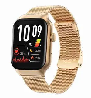 2.01 inch Milanese Steel Strap Bluetooth Call Smart Watch Support Heart Rate Monitoring / Non-invasive Blood Sugar Milanese Steel Strap Gold (Gold)