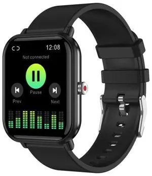 Q9pro 1.7 inch Color Screen Smart Watch, IP68 Waterproof,Support Temperature Monitoring/Heart Rate Monitoring/Blood Pressure Monitoring/Blood Oxygen Monitoring/Sleep Monitoring (Black)