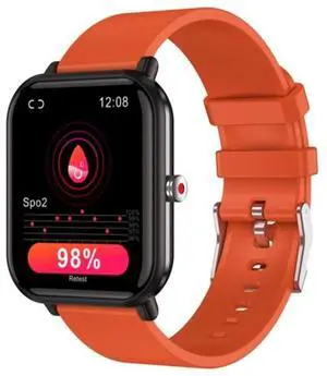 Q9pro 1.7 inch Color Screen Smart Watch, IP68 Waterproof,Support Temperature Monitoring/Heart Rate Monitoring/Blood Pressure Monitoring/Blood Oxygen Monitoring/Sleep Monitoring (Orange)
