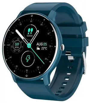 ZL02D 1.28 inch Color Screen Smart Watch, IP67 Waterproof,Support Heart Rate Monitoring/Blood Pressure Monitoring/Blood Oxygen Monitoring/Sleep Monitoring/Sedentary Reminder (Blue) Black