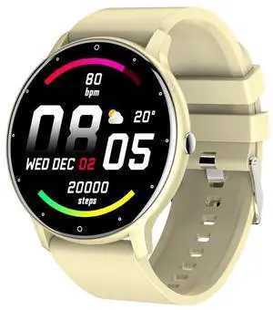 ZL02D 1.28 inch Color Screen Smart Watch, IP67 Waterproof,Support Heart Rate Monitoring/Blood Pressure Monitoring/Blood Oxygen Monitoring/Sleep Monitoring/Sedentary Reminder (Yellow)