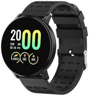 119plus 1.3inch IPS Color Screen Smart Watch IP68 Waterproof,Support Call Reminder /Heart Rate Monitoring/Blood Pressure Monitoring/Blood Oxygen Monitoring (Black)