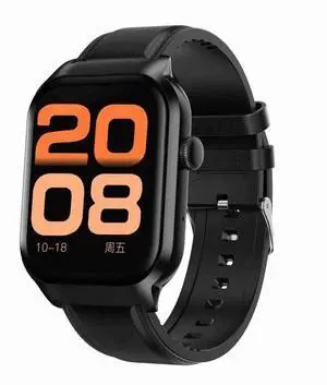 2.01 inch Leather Strap Bluetooth Call Smart Watch Support Heart Rate Monitoring / Non-invasive Blood Sugar Leather Strap Black (Black)