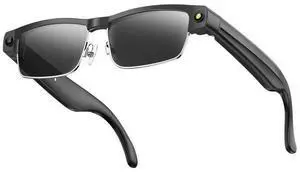 L802 Smart Glasses with 8MP HD Camera Video Recording WiFi Transmission Al Smart Voice Assistant Smart Wearable Headset (Sunglasses Silver Frame)