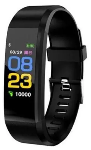 ID115 0.96 inch OLED Screen Smart Watch Wristband Pedometer Sport Fitness Tracker Bracelet ID115 Black (Black)