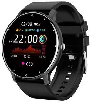 ZL02 Heart Rate Monitoring Pedometer Smart Watch Silicone Band (Black) (Black)