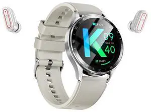 X10 Headphones Smart Watch 1.39 inch Waterproof Bracelet, Support Bluetooth Call / NFC / Heart Rate (Silver + Silicone)