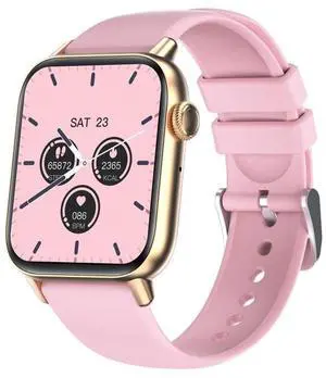 QS08 PRO 1.83 inch BT5.2 Smart Sport Watch, Support Sleep / Heart Rate / Blood Oxygen / Temperature / Blood Pressure Health Monitor (Gold+Pink)
