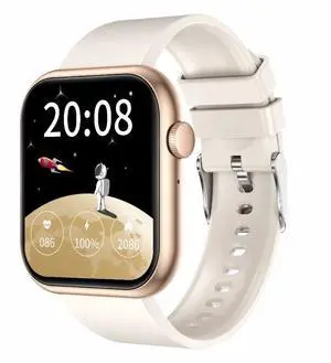 QX7 Pro 2.0 inch BT5.2 Smart Sport Watch, Support Bluetooth Call / Sleep / Blood Sugar / Blood Oxygen / Temperature / Heart Rate / Blood Pressure Health Monitor (Beige)