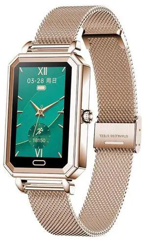 LOANIY HT2 1.28 Inch Heart Rate Detection Pedometer Smart Watch, Color: Gold Steel Gold Steel