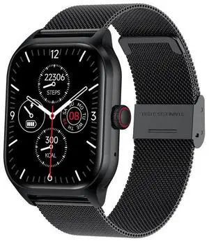 LEMFO LT10 2.01 inch TFT Screen Smart Watch Supports Bluetooth Call / Health Monitoring Steel Strap (Black)