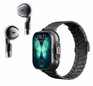 D8 2.01 inch 2 in 1 Bluetooth Earphone Steel Band Smart Watch, Support Health Monitoring / NFC Steel Band (Black) (Black) D8 2.01 inch 2 in 1 Bluetooth Earphone Steel Band Smart Watch, Support Health Monitoring / NFC Steel Band (Black) (Black)