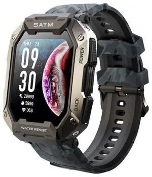 C20Plus 1.81-inch Health Monitoring Waterproof Bluetooth Call Smart Watch Camouflage Black