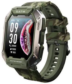 C20Plus 1.81-inch Health Monitoring Waterproof Bluetooth Call Smart Watch Camouflage Green