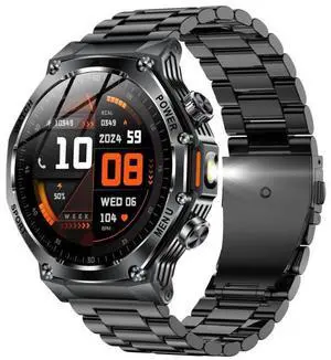 AK82 BT Call Smart Watch, Support Blood Oxygen / Blood Pressure / Heart Rate / Sports Health Monitoring Fitness Tracker (Space Gray Steel)