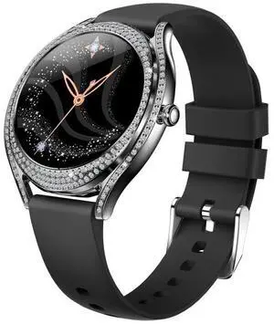 V66 1.28inch BT5.0 Smart Watch Support Heart Rate/ Sleep Detection Silicone Strap (Black)