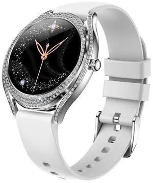 V66 1.28inch BT5.0 Smart Watch Support Heart Rate/ Sleep Detection Silicone Strap (Silver)
