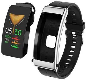 K50 1.08 inch Silicone Band Earphone Detachable IP67 Waterproof Smart Watch Support Bluetooth Call Silicone Band (Black Silver) (Black Silver) K50 1.08 inch Silicone Band Earphone Detachable IP67 Waterproof Smart Watch Support Bluetooth Call Silicone Band (Black Silver) (Black Silver)