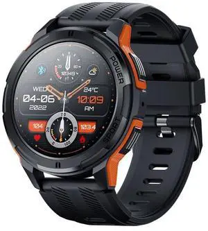 LEMFO C25 1.43 inch HD Round Screen Outdoor Smart Watch Supports Blood Oxygen Detection/Sedentary Reminder (Black Orange)