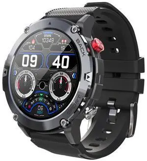C21 1.32 inch HD Screen Smart Watch, Support Heart Rate Monitoring/Blood Oxygen Monitoring (Black)