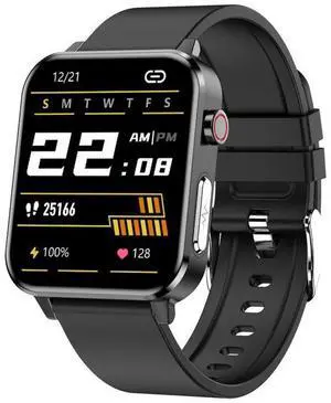 E86 1.7 inch TFT Color Screen IP68 Waterproof Smart Watch, Support Blood Oxygen Monitoring / Body Temperature Monitoring / AI Medical Diagnosis, Style: TPU Strap TPU Strap(Black) (Black)