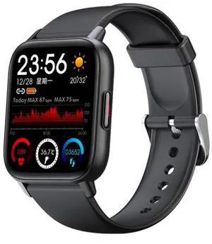 QS16Pro 1.69-Inch Health Monitoring Waterproof Smart Watch, Supports Body Temperature Detection, Color: Black Black