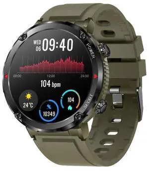T30 1.6-inch Outdoor Sports Waterproof Smart Music Bluetooth Call Watch Dark Green